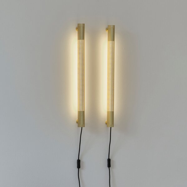 GEJST Rarent zidna svjetiljka, utikač, mesing, visina 70 cm, G13 LED, Zlato / mjed, Dnevni boravak/blagovaonica, Metal