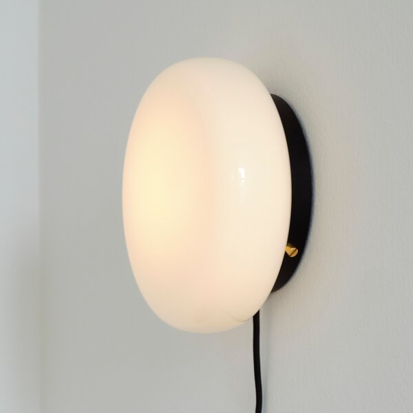 GEJST zidna svjetiljka OPA, opalno staklo, G9, kabel/utikač/prekidač, Bijela, Dnevni boravak/blagovaonica, Staklo