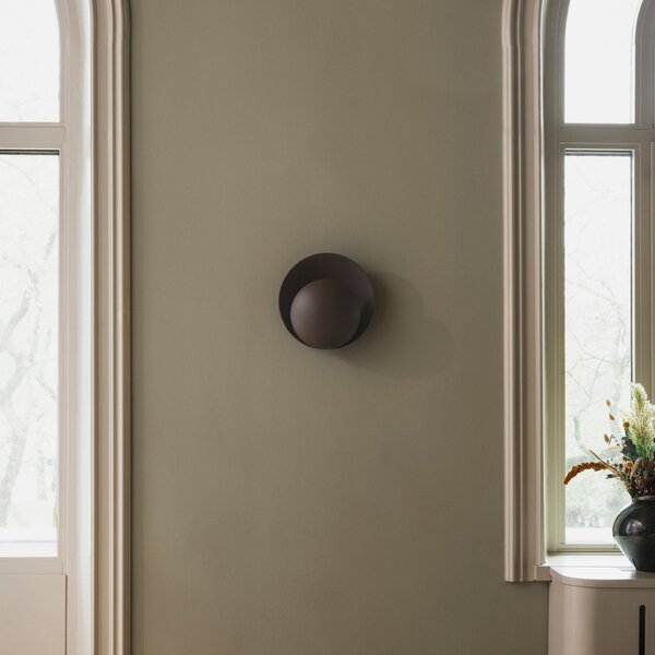 Globen Lighting ORBIT zidna svjetiljka, smeđa, Ø 30 cm, utikač, Smeđa / hrđa, Dnevni boravak/blagovaonica, Metal