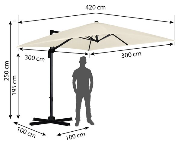 Vrtni suncobran - 420cm Plonos Beige