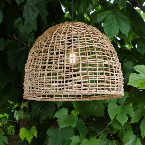 PR Home Viseća vanjska svjetiljka Cebu, Lampakanay, Ø 57 cm, utikač, IP44, Drvo, Drvo