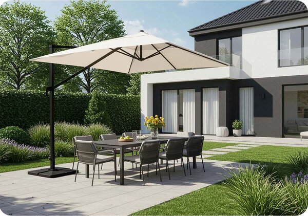 Vrtni suncobran - 420cm Plonos Beige