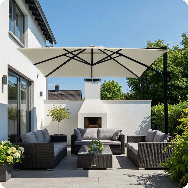 Vrtni suncobran - 420cm Plonos Beige