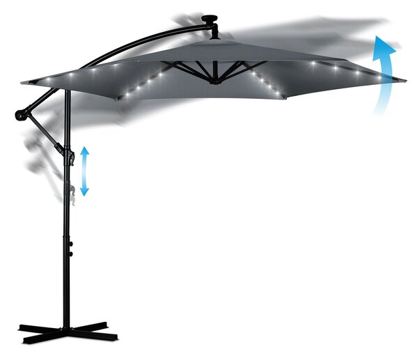Vrtni suncobran s rasvjetom - 350cm Plonos