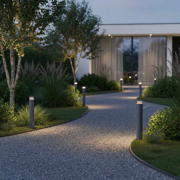 IDEAL LUX Ideal Lux LED svjetiljka za put Boeing, visina 70 cm, antracit, Sivo, Metal