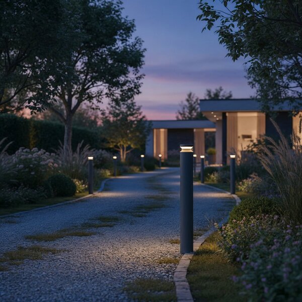 IDEAL LUX Ideal Lux LED svjetiljka za put Boeing, visina 100 cm, antracit, Sivo, Metal