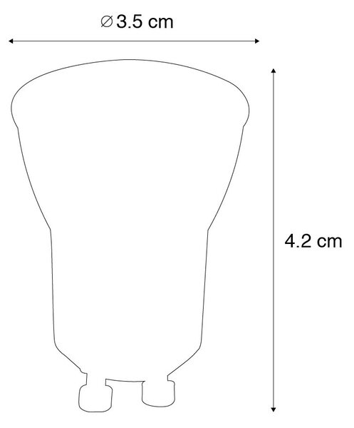 Set od 5 GU10 prigušivih LED žarulja 35 mm 3 W 220 LM 3000 K