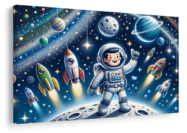 Slika mali astronaut na pustolovnoj misiji