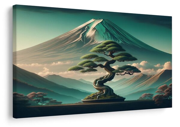 Slika bonsai i planina u japanskom stilu