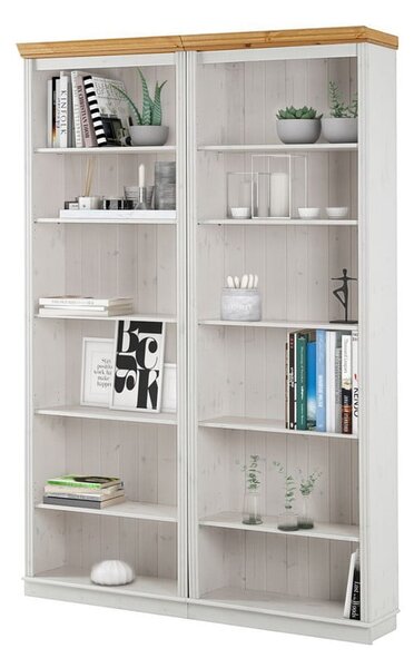 Bijela biblioteka od masivnog bora 148x223 cm Anita – Støraa