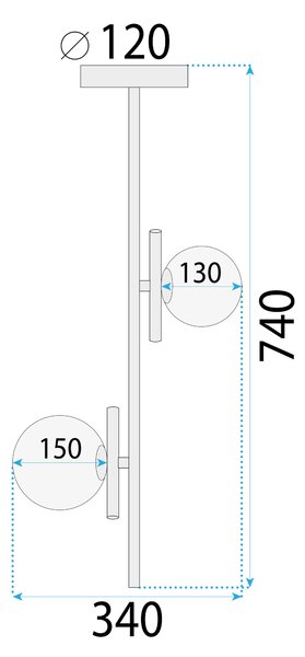Lampa Viseća APP1666-2CP Gold