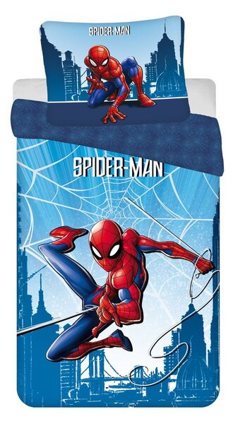 Plava dječja pamučna posteljina Jerry Fabrics Spiderman, 140 x 200 cm