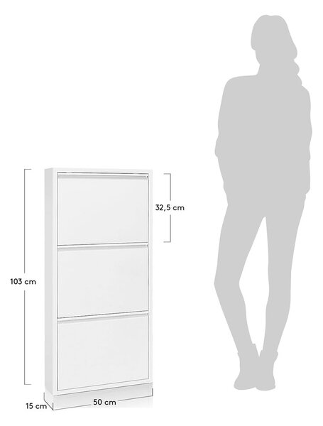 Bijeli metalni preklopni ormarić za cipele 50x103x15 cm Ode – Kave Home