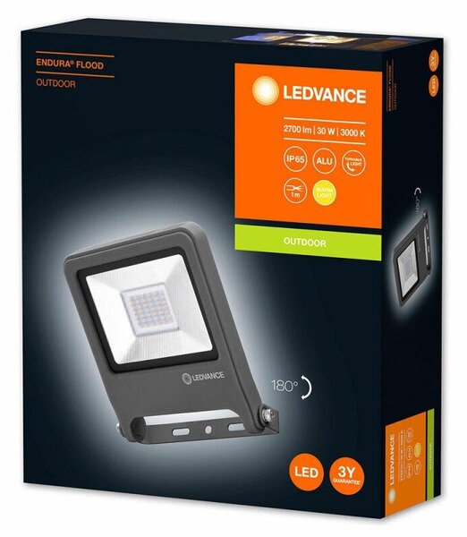 LED LED reflektor vanjski 30W crni IP65 3000K