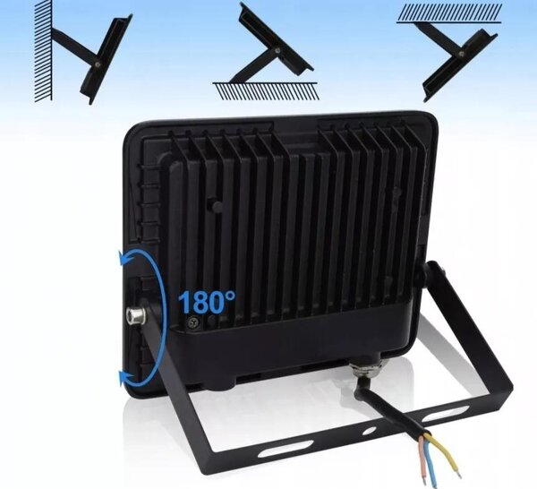 LED 30W reflektor Black Flat 6500K IP66