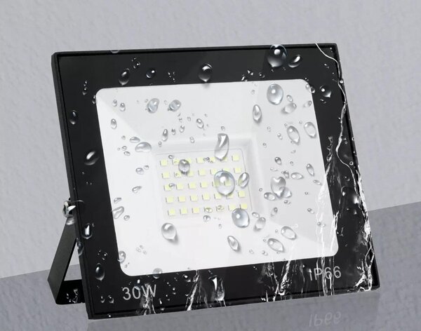LED 30W reflektor Black Flat 6500K IP66