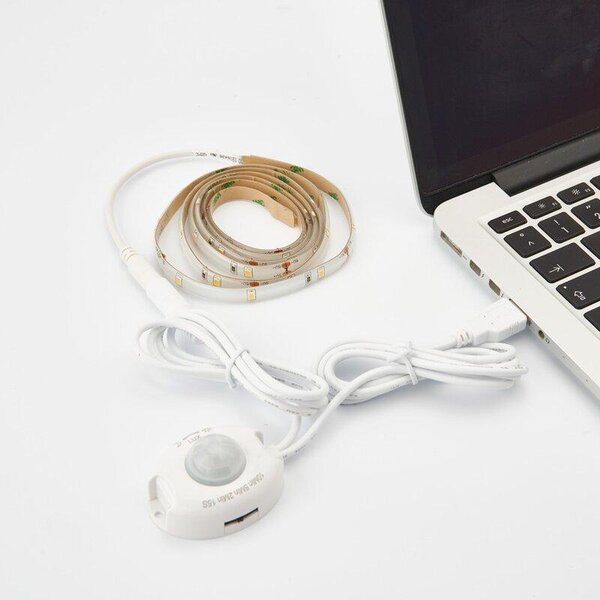 Postavite 120 cm LED traka White 3000K IP44 USB + senzor pokreta