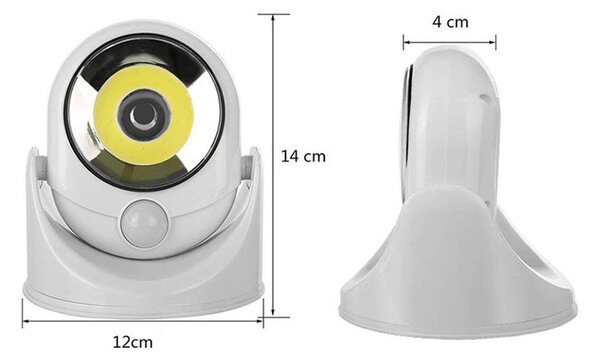 Svjetiljka sa senzorom pokreta, kob LED rotirajuće 360