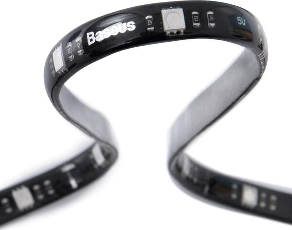 Baseus set usb led trak rgb 1,5m črn + daljinski upravljalnik - baseus