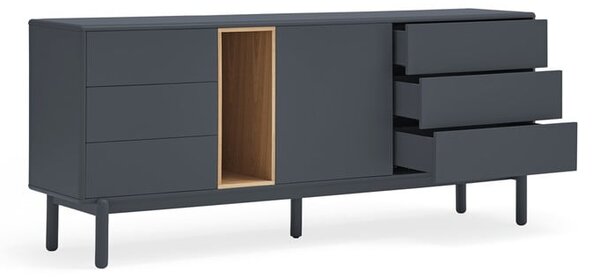 Tamno siva niska komoda 180x76 cm Corvo - Teulat
