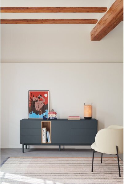Tamno siva niska komoda 180x76 cm Corvo - Teulat