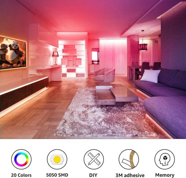 Postavite LED traku 5m Promjena boje IP20 RGB