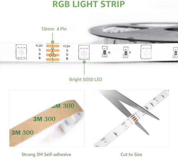 Postavite LED traku 5m Promjena boje IP20 RGB