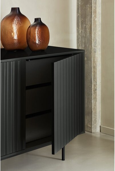 Crna niska komoda 159x80 cm Sierra – Teulat