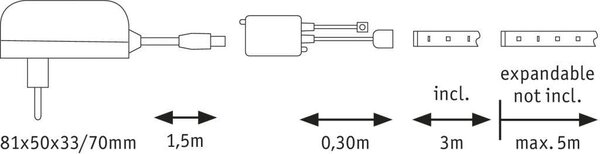 3m set LED traka RGB IP20 - Black