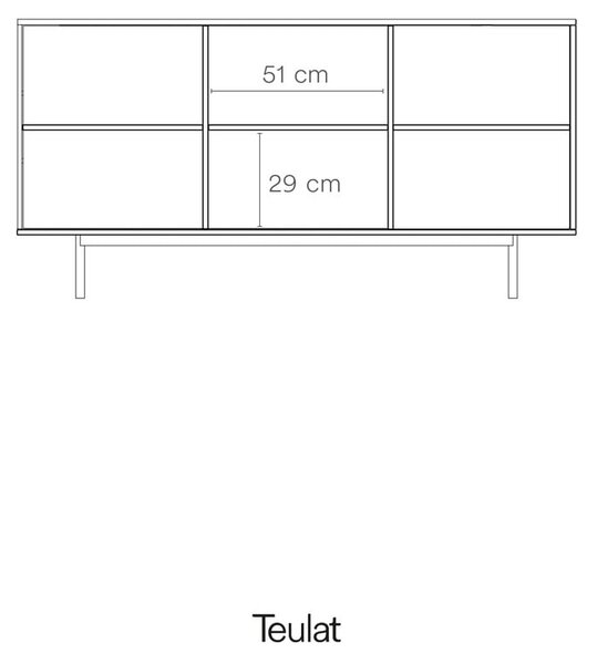 Siva niska komoda 159x80 cm Sierra – Teulat