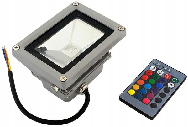Vanjski LED RGB reflektor + daljinski upravljač 10W IP65