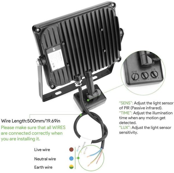 Vanjski IP65 LED 30W reflektor + djelovanje senzora