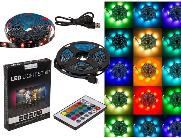 Postavite USB TV LED RGB TV TV 5M + daljinski upravljač