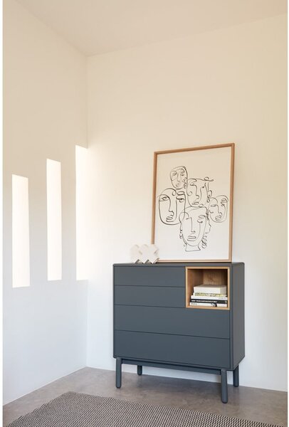 Tamnosiva niska komoda 90x90 cm Corvo - Teulat