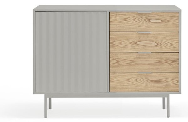 Siva/u prirodnoj boji niska komoda u dekoru hrasta 108x80 cm Sierra – Teulat