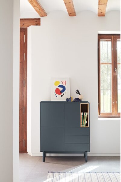 Tamno siva visoka komoda 100x120 cm Corvo - Teulat