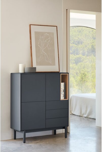 Tamno siva visoka komoda 100x120 cm Corvo - Teulat