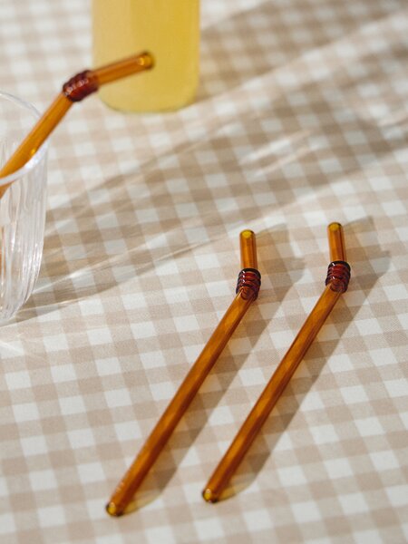Sinsay - Set staklenih slamki s četkicom za čišćenje 5 pack