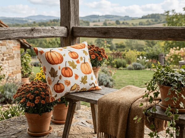 Jastučnica od mikrovlakana AUTUMN PUMPKINS 45x45 cm, šarena