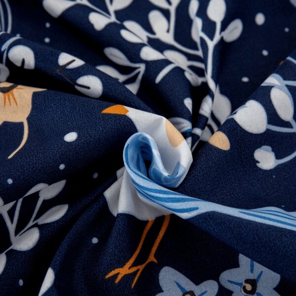 Plahta od mikrovlakana DENIM BIRDS plava 90x200 cm
