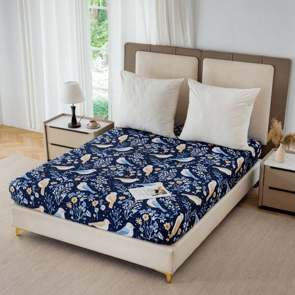 Plahta od mikrovlakana DENIM BIRDS plava 90x200 cm