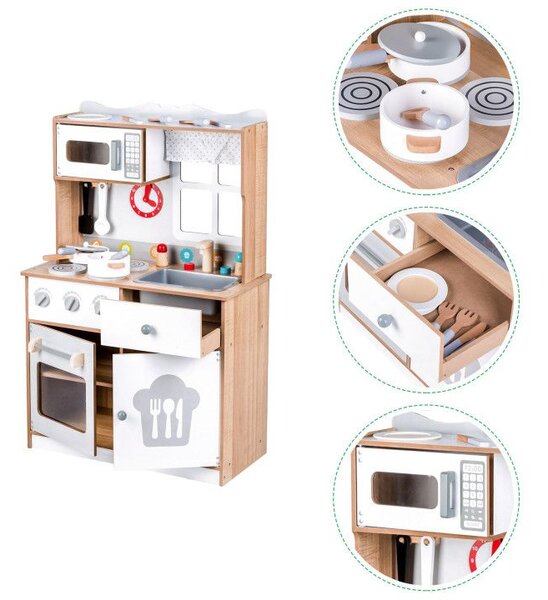 Drvena kuhinja XXL + kuhinjski alat Ecotoys