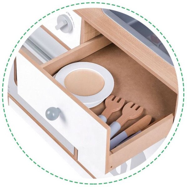 Drvena kuhinja XXL + kuhinjski alat Ecotoys