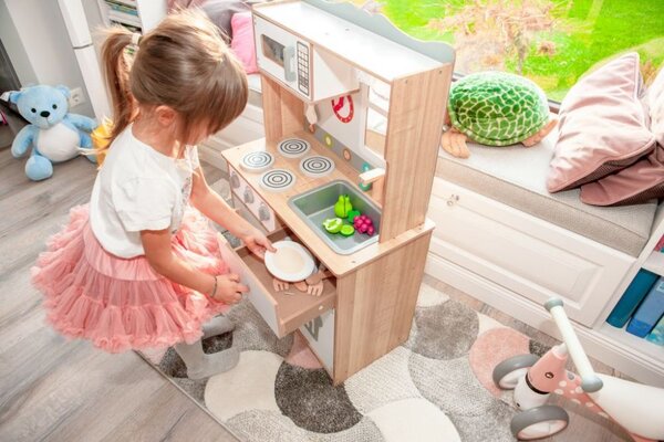 Drvena kuhinja XXL + kuhinjski alat Ecotoys