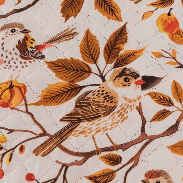 Prekrivač za krevet BIRDS PUMPKIN, smeđi Dimenzije: 170 x 210 cm
