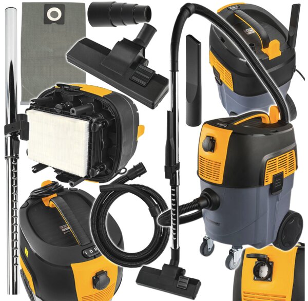 Industrijski usisavač 1600 W bez vrećice 30 l s HEPA filterom i ladicom za alat POWERMAT PM-OD-1600T-PRO
