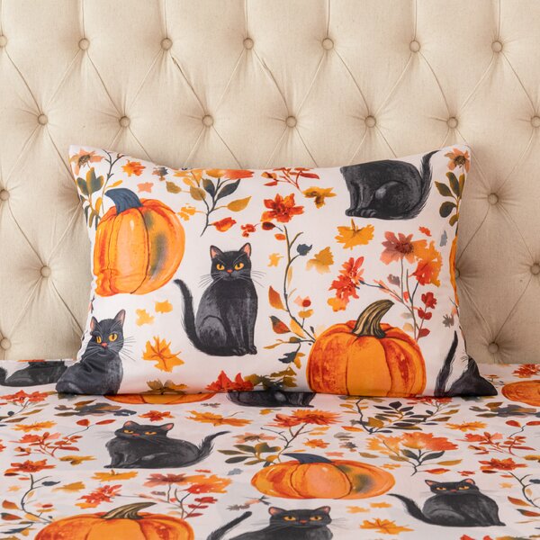 Jastučnica od mikrovlakana CATS AND PUMPKINS 50x70 cm, šarena