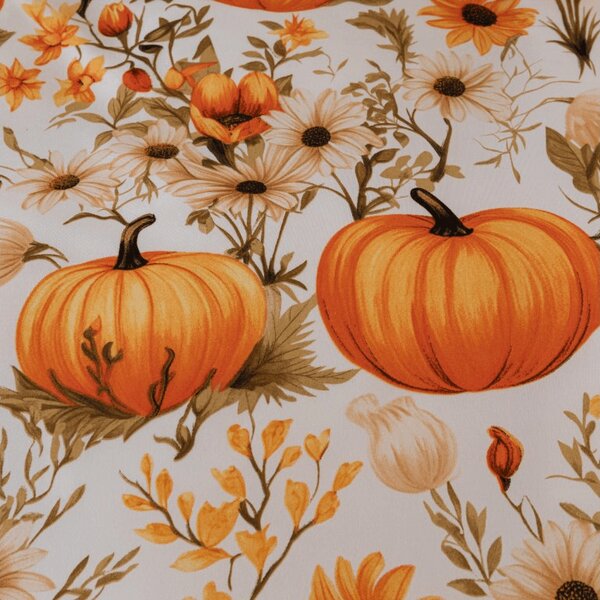 Posteljina od mikrovlakana FLOWERS AND PUMPKINS narančasta Dimenzije posteljine: 70 x 90 cm | 140 x 200 cm