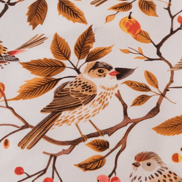 Posteljina od mikrovlakana BIRDS PUMPKIN smeđa Dimenzije posteljine: 70 x 90 cm | 140 x 200 cm