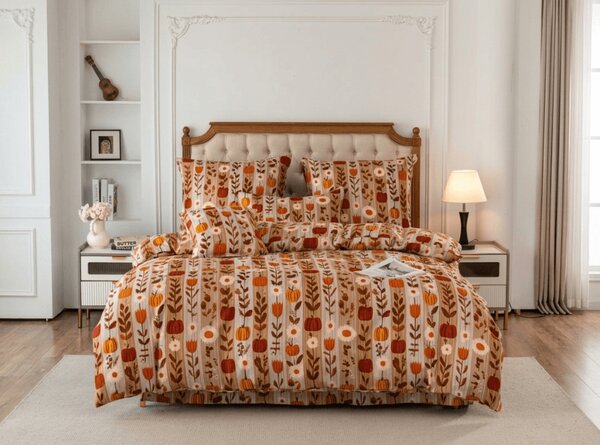 Posteljina od mikrovlakana PUMPKIN STRIPES šarena Dimenzije posteljine: 70 x 90 cm | 140 x 200 cm